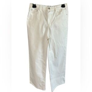 Monologue White Mid Rise Straight Leg Pants Coastal Minimalist Size Large